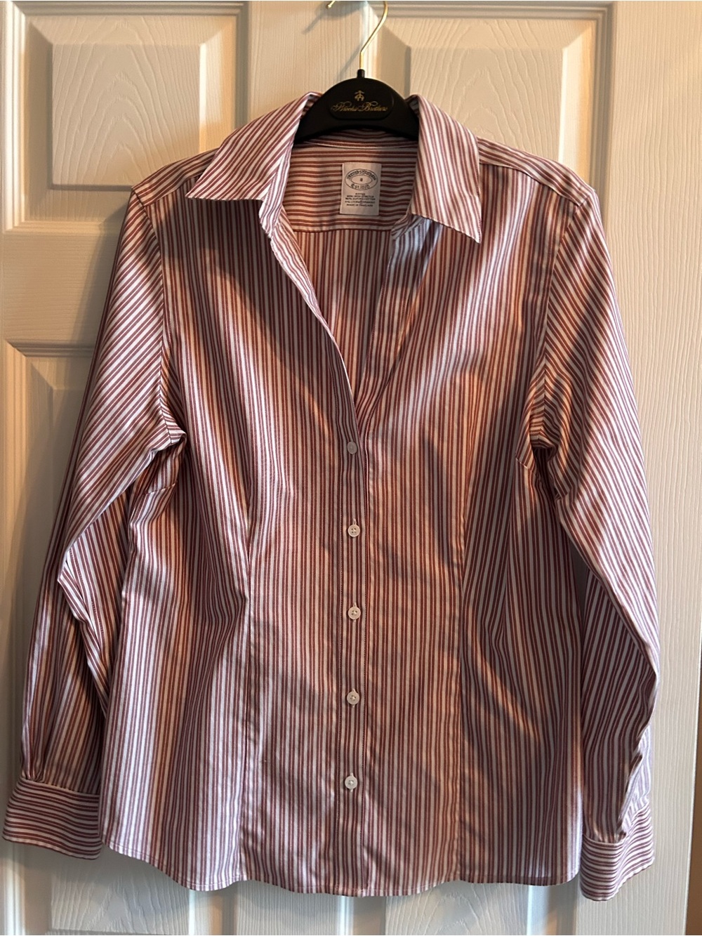 Brooks Brothers Women’s Shirt in No-Iron Supima Cotton - Red/White